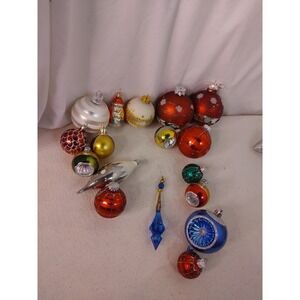 17 Variety Lot Vintage Ball Ornaments Glass Plastic Crystal Potpourri LOOK!
